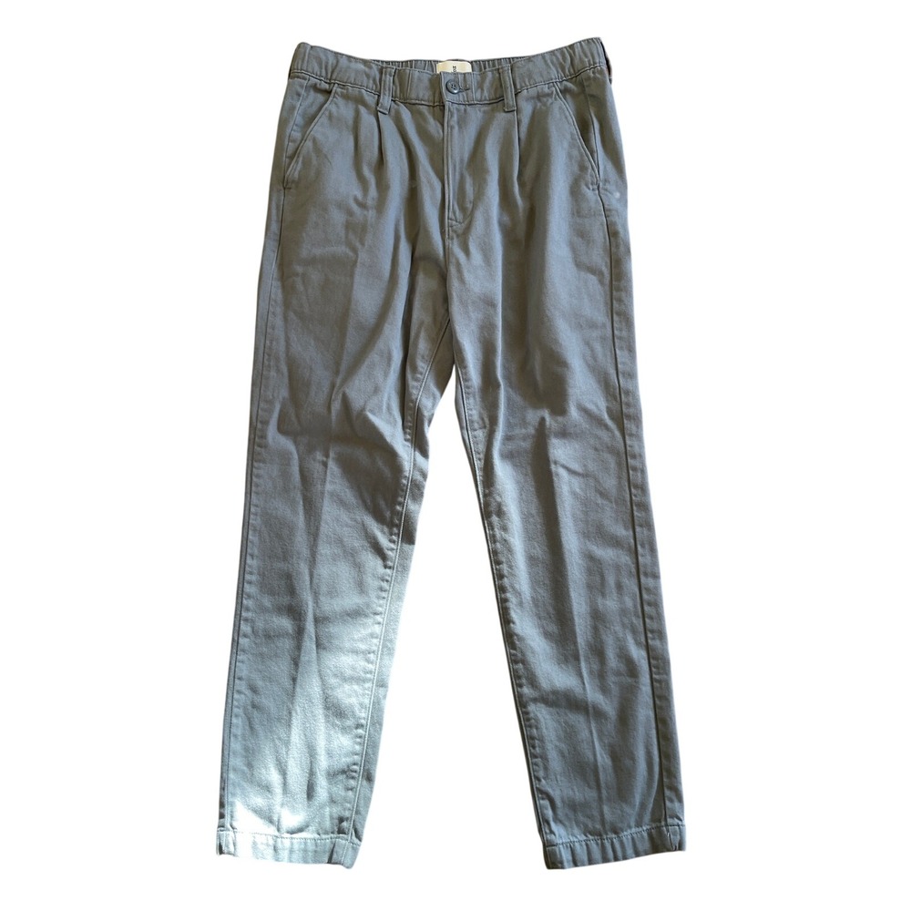 Mutual Weave Relaxed Fit Pleated Casual Chino Cotton Pants Gray Size Medium Mens